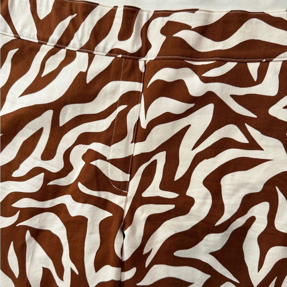SPANX‎ Pants Animal Print Pull On Cropped Elastic Waistband Brown White Size 1XP - Picture 9 of 11